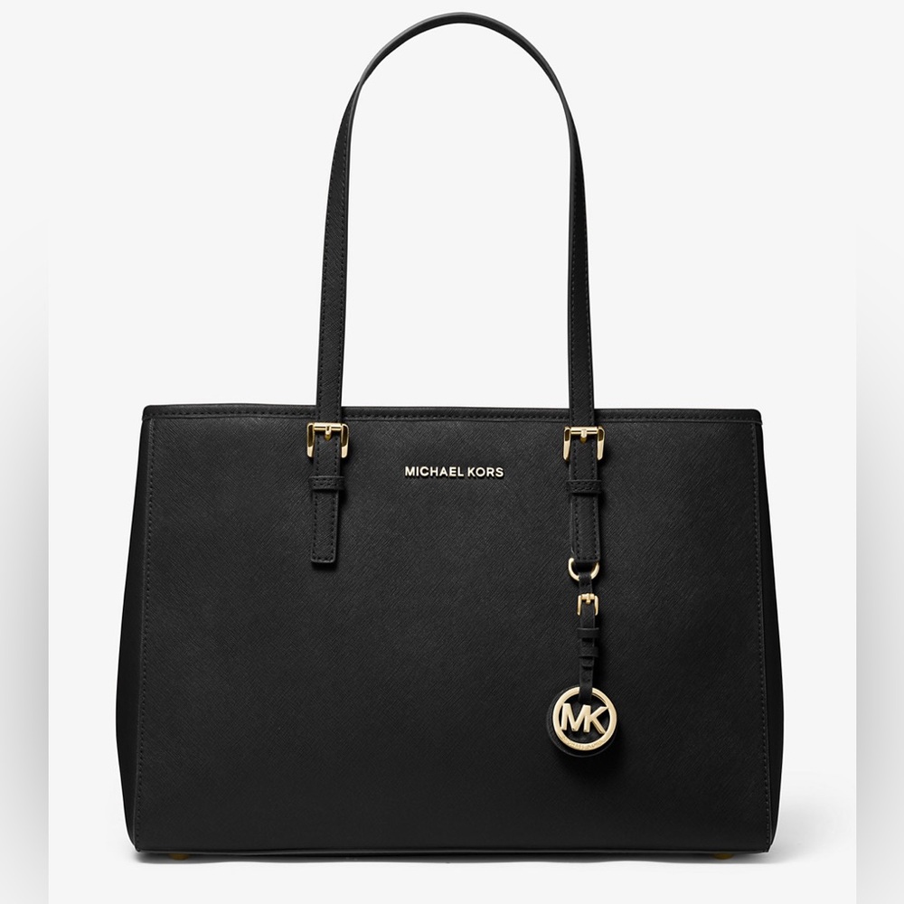 Michael Kors Jet Set Saffiano Leather Tote Bag Black